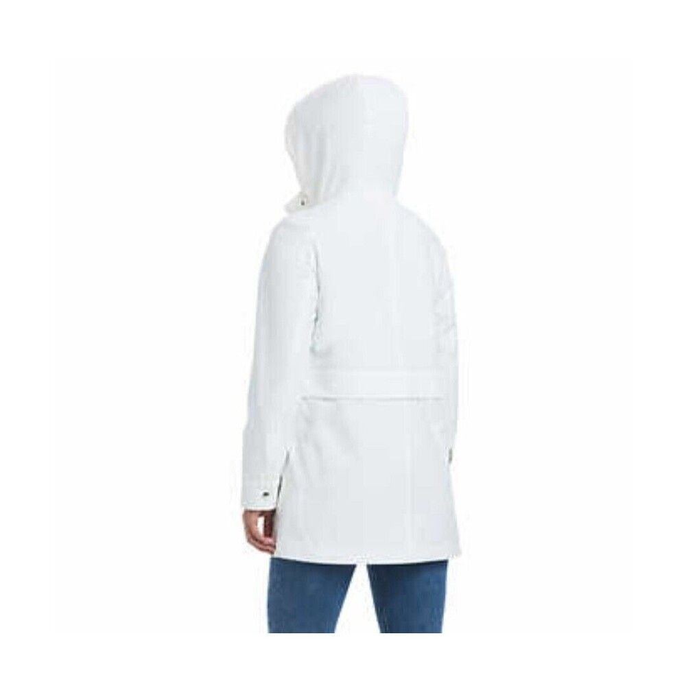NWT Vince Camuto Womens Chic Hooded Rain Jacket Water Wind Resistant White, M - Picture 4 of 9